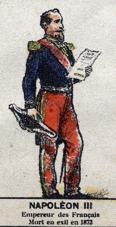 拿破仑三世（1808-1873），法国皇帝。在 "1643年至1895年的法国国王和王后以及杰出的人物 "埃皮纳尔图片。 作者 法语学校