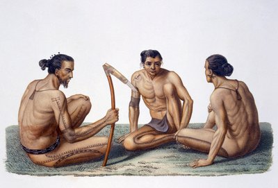 卡罗琳群岛群岛的瓦兰岛的原住民，1826年 作者 法语学校