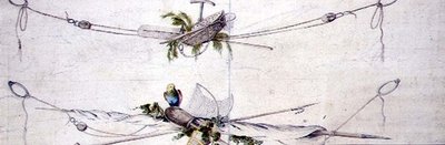 带鹦鹉的航海卡图设计，约1800年（纸上水彩画） 作者 法语学校