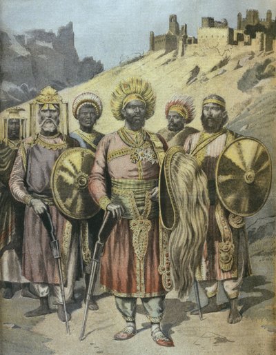 来自Le Petit Journal的Abyssinia的Negus，Menelik II（1844-1913）插图，1895年11月 作者 法语学校