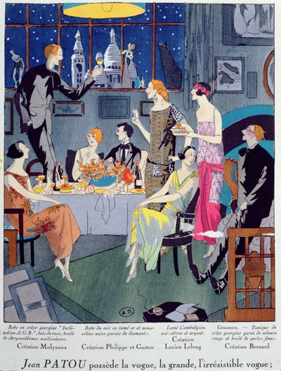 新年前夜，Art，Gout，Beaute的时装板块于1923年12月在巴黎出版（pochoir print） 作者 法语学校