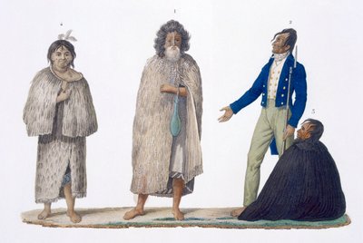 新西兰土着和西方人，1826年 作者 法语学校