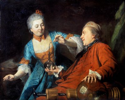Nicolas Bergeat (1733-1815) 和 Madame de Maisoncel 进行物理实验 法国画派的匿名绘画。 1770. 兰斯，美术博物馆 作者 法语学校