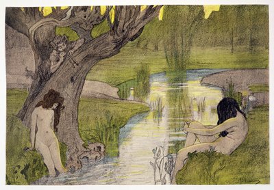 来自LEstampe Moderne的Nymphs Bathing于1897-99年出版了巴黎 作者 French School