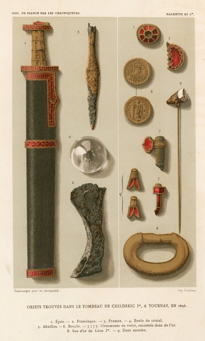 在Tournay的Childeric I墓中发现的物体（另见161328,172230和694817） 作者 法语学校