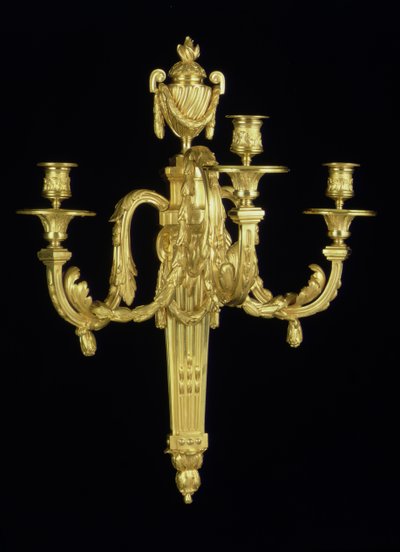 路易十六三枝壁灯之一，1775（ormolu） 作者 French School