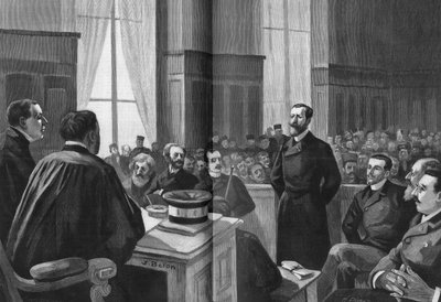 1889年爱国者联盟的会议开幕。主席Gillet, Naquet, Laisant, Laguerre, Deroulede, Richard, Turquet, Gallian. 作者 法语学校
