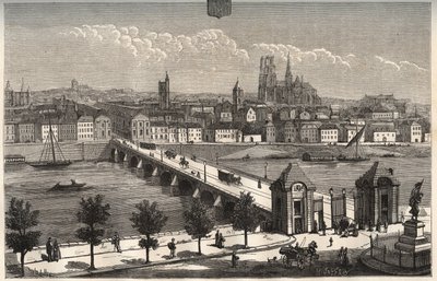 奥尔良 - Centre-Val de Loire - 雕刻在 V.A. 的“La France illustree：地理、历史、统计管理”中 麦芽棕色。 1884年 作者 法语学校