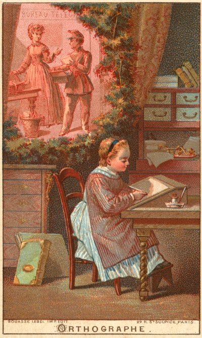 阿尔弗雷德·德·缪塞 (Alfred de Musset)，法国剧作家、小说家和诗人 (chromolitho) 作者 法语学校