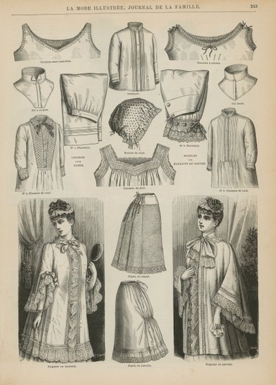 来自La Mode Illustree的页面，1885年 作者 法语学校
