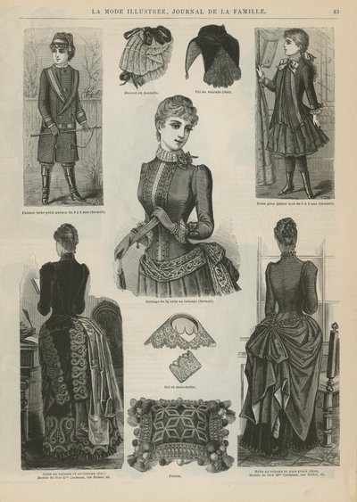 来自La Mode Illustree的页面，1885年 作者 法语学校