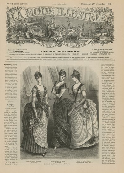 来自La Mode Illustree的页面，1885年 作者 法语学校