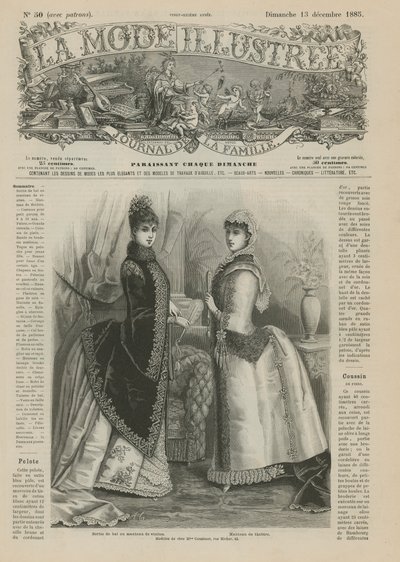 来自La Mode Illustree的页面，1885年 作者 法语学校