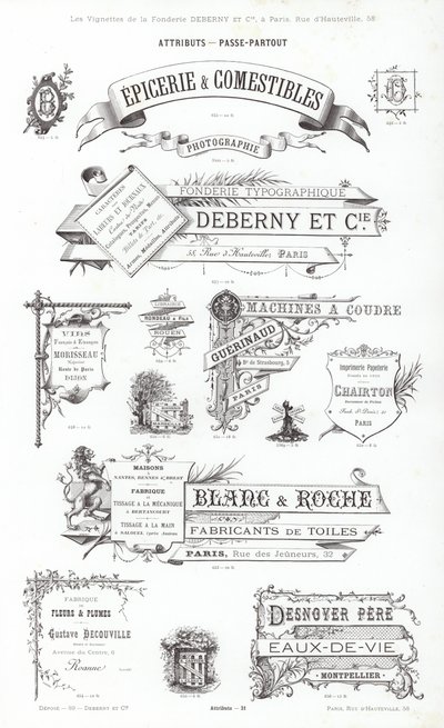 Page from Vignettes Typographiques (engraving) 作者 法语学校