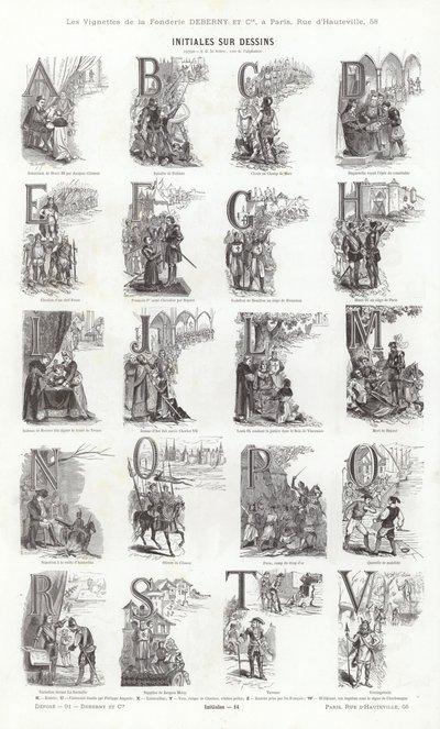 来自Vignettes Typographiques的页面（雕刻）。 作者 法语学校