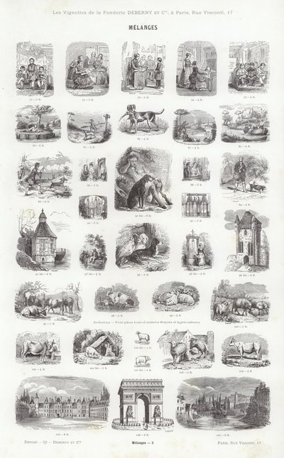 来自Vignettes Typographiques的页面（雕刻）。 作者 法语学校