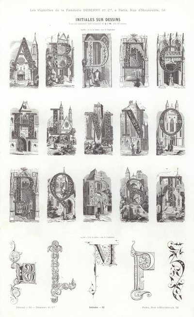 来自 Vignettes Typographiques 的页面（雕刻） 作者 法语学校
