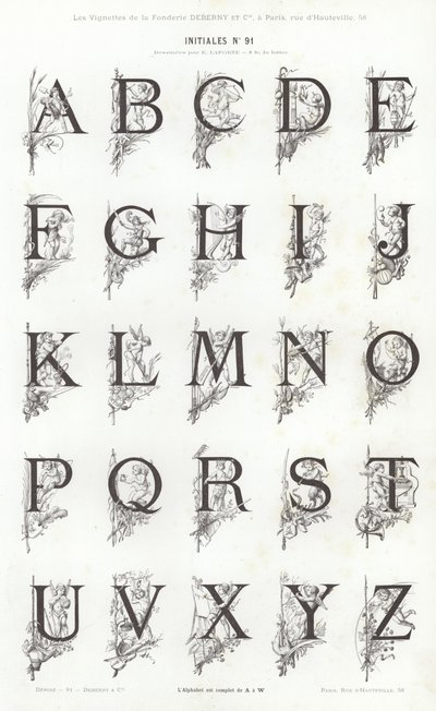 来自 Vignettes Typographiques 的页面（雕刻） 作者 法语学校