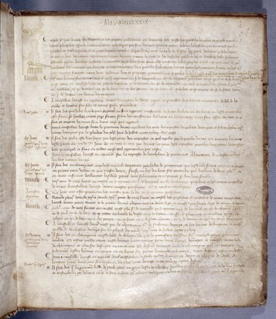 巴黎议会理事会登记册中的页面描绘了圣女贞德（1412-31），1429年5月10日 作者 法语学校