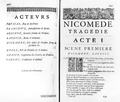 Pierre Corneille的第一幕Nicomede（1606-84） 作者 法语学校
