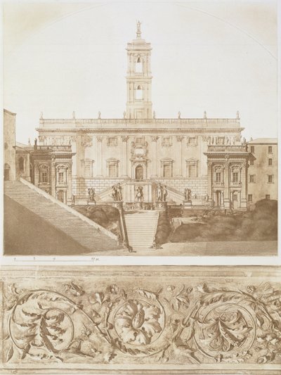 Palazzo Senatorio，国会大厦，罗马，来自中世纪和文艺复兴时期的建筑碎片，由Jules Adolphe Chauvet（b.1828）雕刻 作者 法语学校