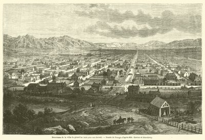 Panorama de la ville du grand lac Sale (cite des Saints) (engraving) 作者 法语学校
