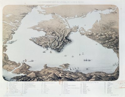 1855年克里米亚战争时期塞瓦斯托波尔和黑海海岸的全景和计划 作者 法语学校