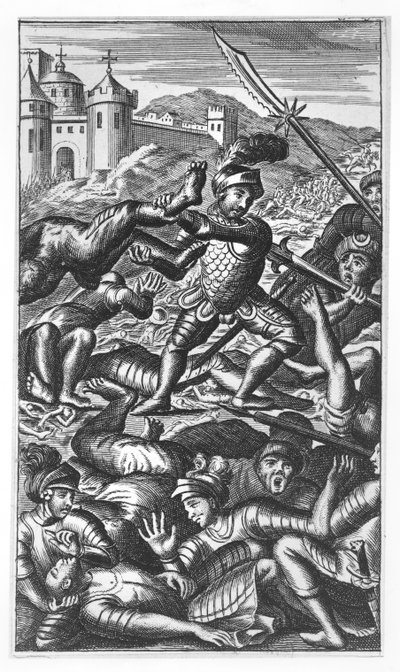 Pantagruel击败三百个巨人，插图来自《Gargantua和Pantagruel》，François Rabelais（刻版）。 作者 法语学校