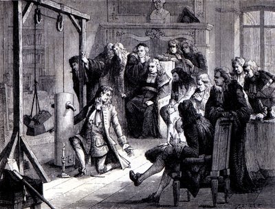 Papin (1647 - 1714) 在马尔堡大学教授面前用他的粉末机器进行实验 - 在“科学相册； 杰出的科学家； 伟大的发现””” 1896 年。 作者 法语学校