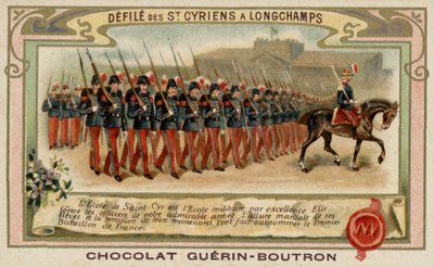 Parade of cadets from the Military School of Saint-Cyr at Longchamps, France (chromolitho) 作者 法语学校