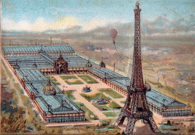 巴黎。 1889年世界博览会：艾菲尔铁塔。 作者 French School