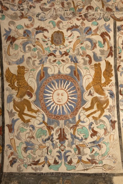 教区教堂（Església de la Mare de Déu de Solers）。内部。中殿。壁画。细节。16 世纪（？） 作者 法语学校