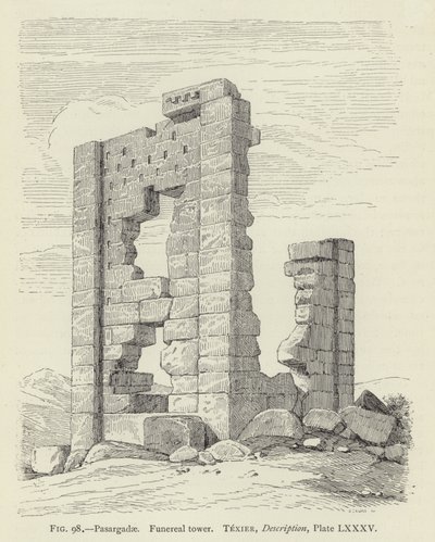 Pasargadae，Funereal塔 作者 法语学校