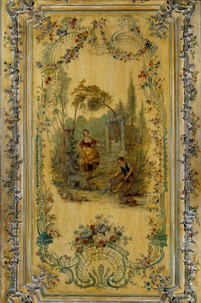 田园风光，萨克森王妃玛丽-约瑟夫公寓的面板（1731-1767年 作者 法语学校