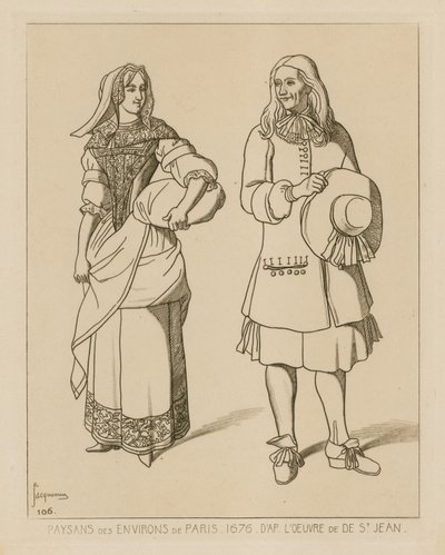 1676年在巴黎附近的农民 作者 French School