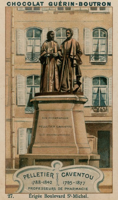 Pelletier，1788-1842，Caventou，1795-1877，药剂学教授，Erigee Boulevard St-Michel 作者 法语学校