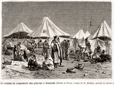 1882 年 4 月 25 日至 6 月 8 日前往圣地忏悔朝圣（雕刻） 作者 法语学校