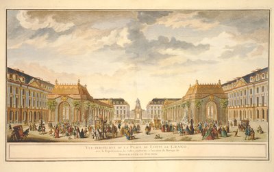 透视地图de Louis le Grand与为Monseigneur le Dauphin婚礼建造的房间（彩色雕刻） 作者 法语学校