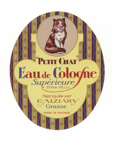 小猫标签，Eau de Cologne 作者 法语学校