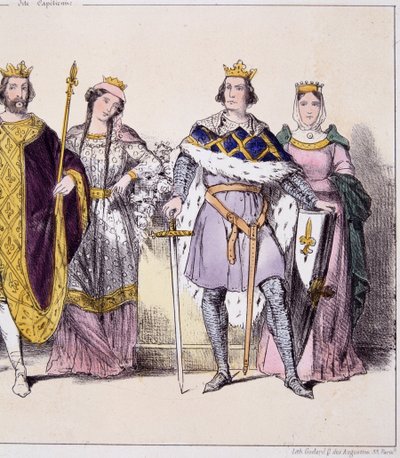 菲利普·奥古斯特 (Philippe Auguste) 和伊莎贝尔·德·埃诺 (Isabelle de Hainaut) - 在“法国君主制 en estampes”中 作者 法语学校