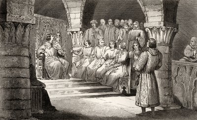Philippe V（1293-1322）Tall和美国将军拒绝接受Jeanne II的伪装，来自Colart的“Histoire de France”，出版于1840年 作者 法语学校