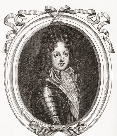 奥尔良公爵Philippe d&39;Orléans和沙特尔公爵，1674年1723年。法国王室成员和王国摄政王。来自Les Heures Libres出版于1908年。 作者 法语学校