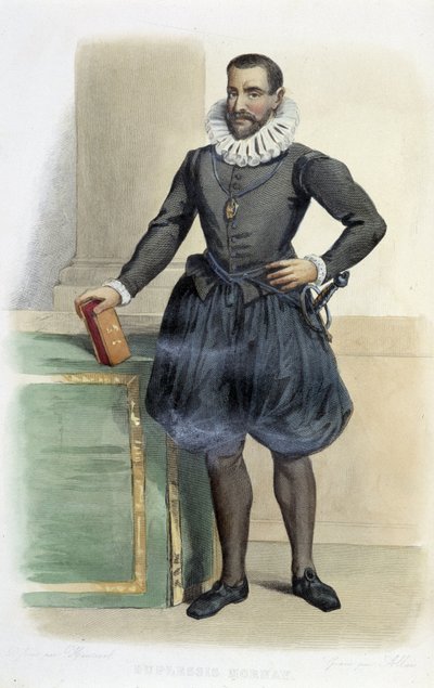 菲利普·德·莫奈 (Philippe de Mornay)，普莱西斯·马利 (Plessis Marly) 领主，同为法国政治家 (1549-1623) 的杜普莱西·莫奈 (Duplessis Mornay)。 - 在“” Le Plutarque francais ””中，Ed. Mennechet 作者 法语学校