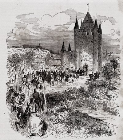 菲利普·勒贝尔（Philippe le Bel）不相信自己安全，来到圣殿塔寻求庇护——在 H. Gourdon de Kenouillac 编着的“数百年来的巴黎”中。 F. 罗伊，税。 Chanaine & fils，第一卷 作者 法语学校