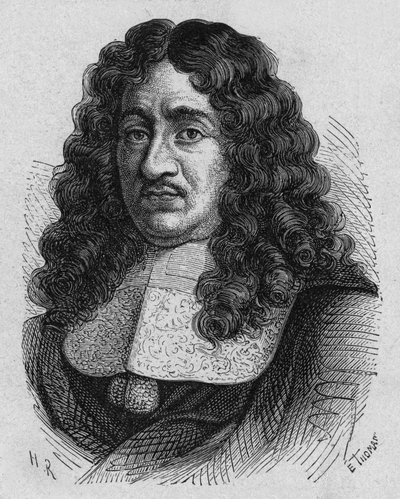 皮埃尔·保罗·里凯（Pierre Paul Riquet，1609？-1680）法国商人，他是工人权利的先驱，他设计并资助了南运河，雕刻 作者 法语学校