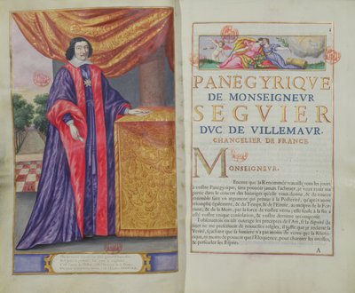 Pierre Seguier（1588-1672）法国总理，1655年Puget de la Serre的“我们世纪杰出人物的Panegyrics”插图 作者 法语学校