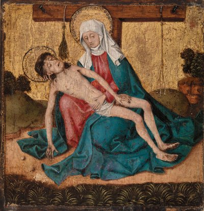 Pieta（面板上的蛋彩画和金箔） 作者 法语学校