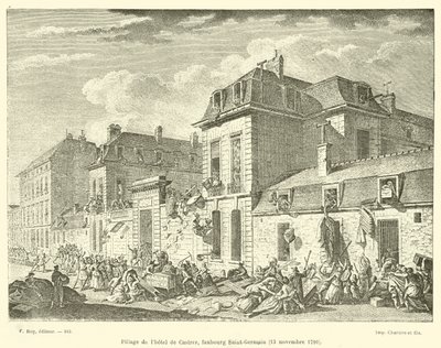 1790年11月13日，Faubourg Saint-Germain的Castres酒店的掠夺 作者 法语学校