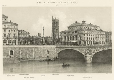 Chatelet Square和Change Bridge，1876 作者 法语学校