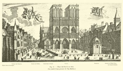 Place du Parvis于1650年，与Van Merlen雕刻相似 作者 法语学校